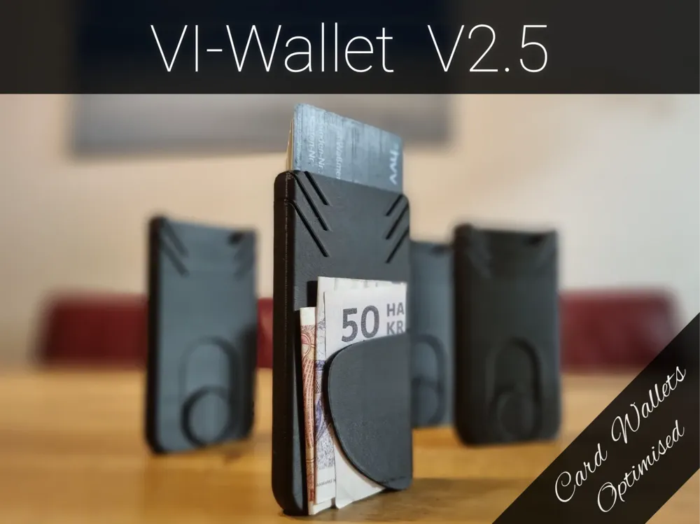 3D Baskı Minimal Kartlık Cüzdan | RFID'siz Mekanik Kart Cüzdanı | İnce ve Şık EDC Cüzdan