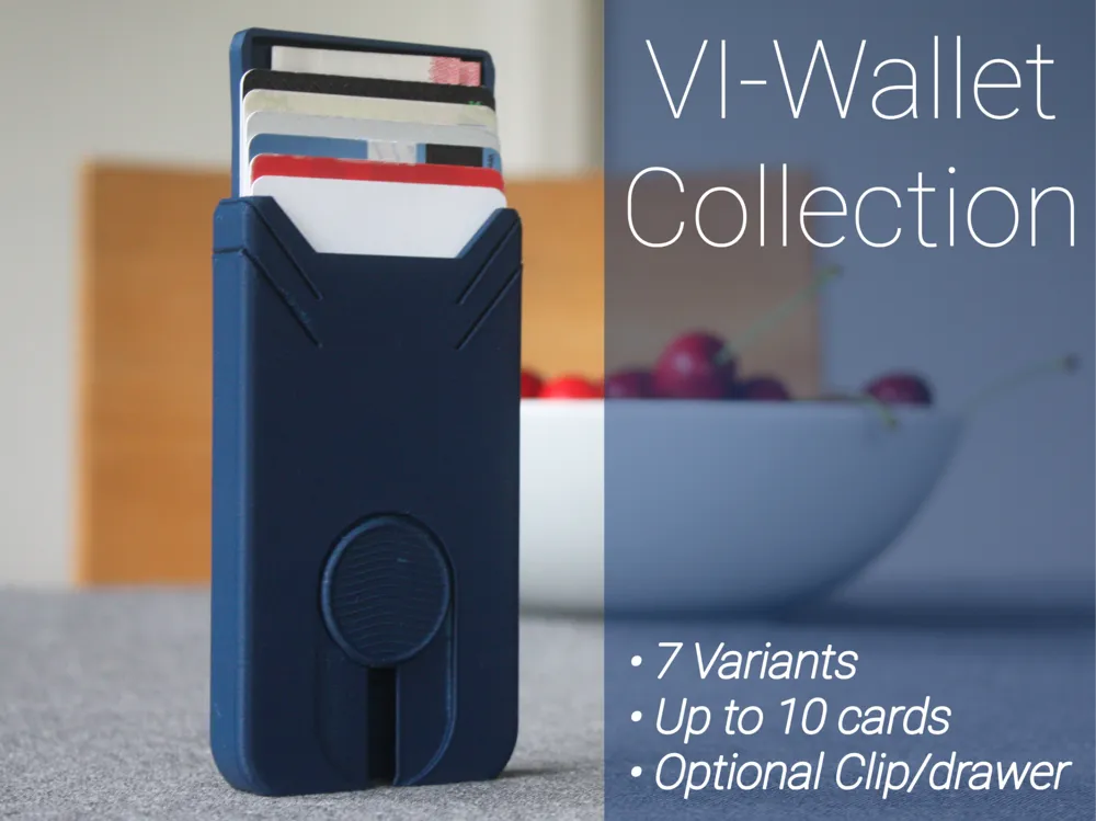 3D Baskı Minimal Kartlık Cüzdan | RFID'siz Mekanik Kart Cüzdanı | İnce ve Şık EDC Cüzdan