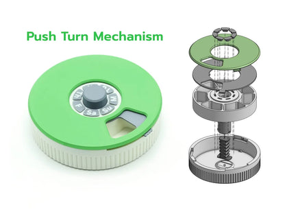 Push Turn Saklama Kutusu – Döndür Aç Mini Organizer, İlaç ve Küçük Parça Kutusu