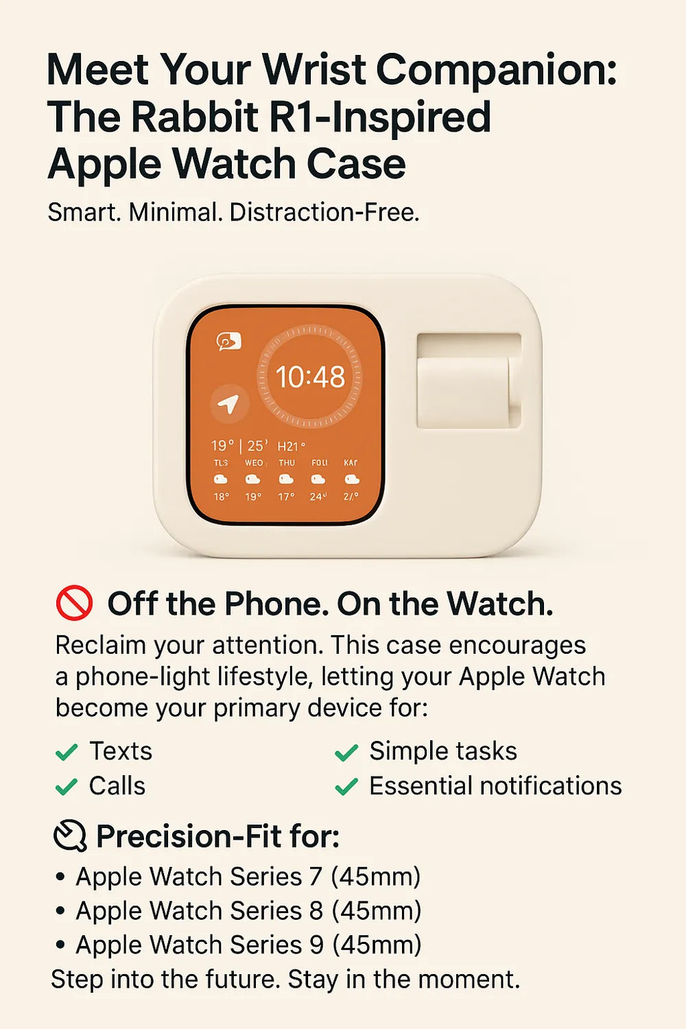 Apple Watch Case – Series 7, 8 ve 9 (45 mm) Uyumlu Modern Koruyucu Kılıf