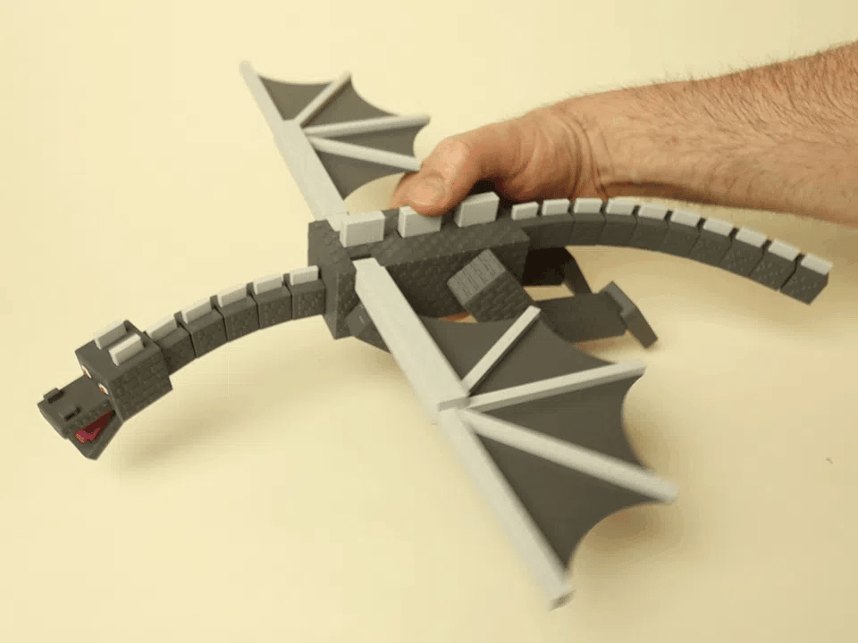 Minecraft Ender Dragon Figürü | Hareketli ve Eklemli 3D Baskı Koleksiyon Modeli