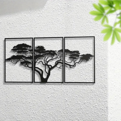 Ağaç Duvar Dekoru | Modern Çok Parçalı Duvar Sanatı