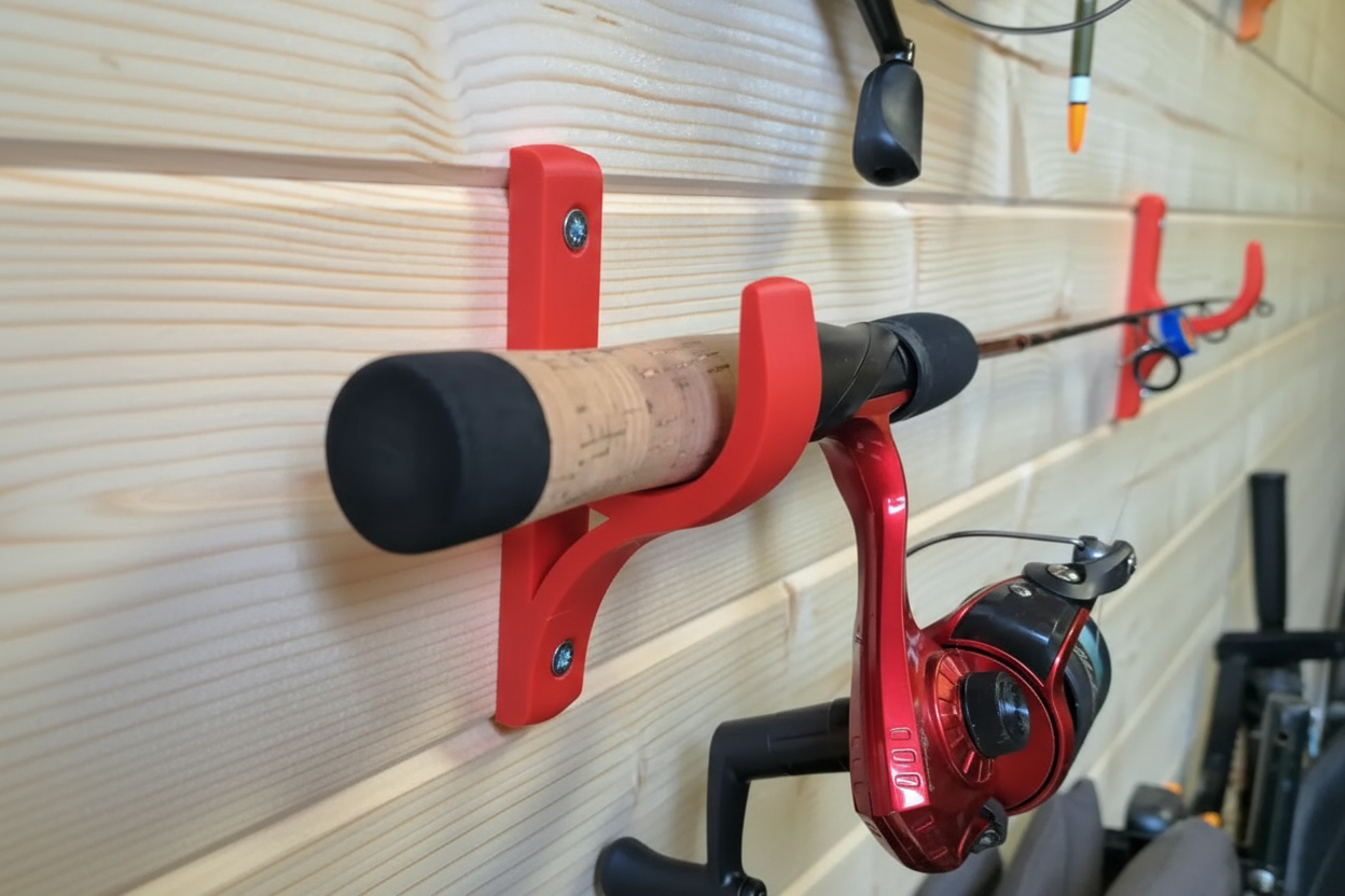 Olta Kamışı Duvar Askılığı – Fishing Rod Wall Mount | Duvara Monte Olta Düzenleyici ve Saklama Aparatı