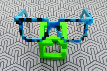 Minecraft Piksel Güneş Gözlüğü Mavi