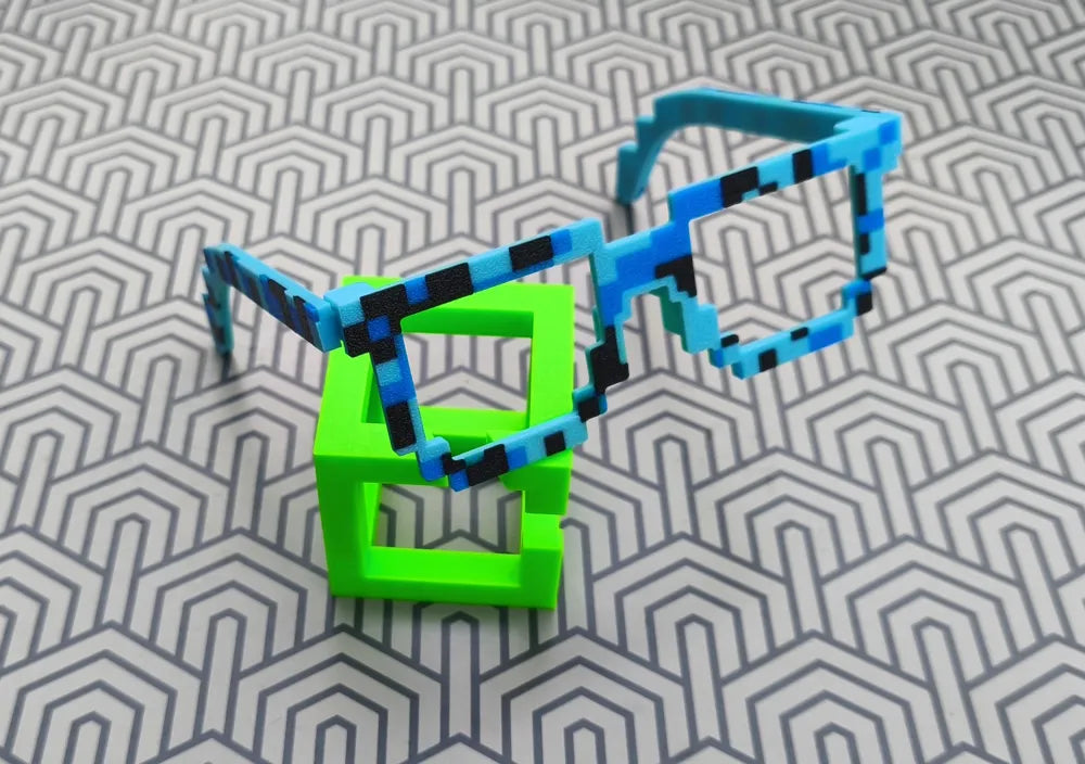 Minecraft Piksel Güneş Gözlüğü Mavi