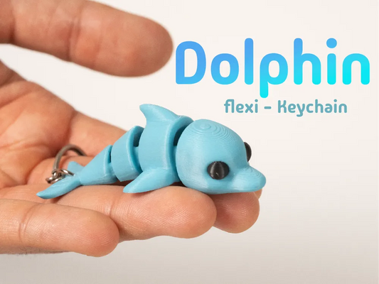 Hareketli Yunus Anahtarlık – Flexi 3D Baskı Yunus Figürü