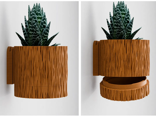 Trä Duvar Saksısı | Gizli Damlama Tepsili Modern Duvar Saksısı
