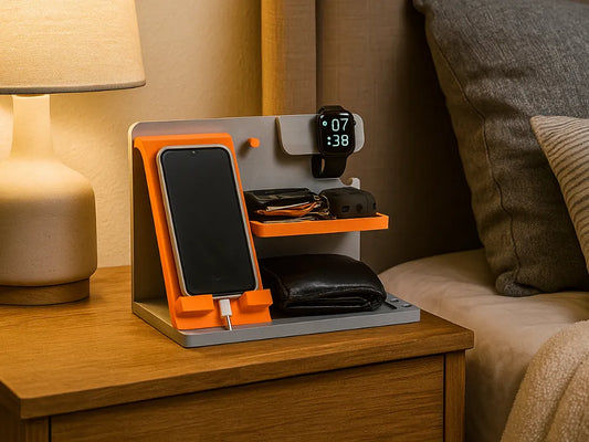 BedSide Organizer Standard – Apple Watch & Samsung Watch Uyumlu Çok Amaçlı Komodin ve Masa Düzenleyici