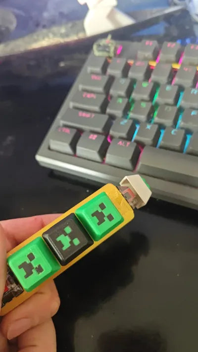 Minecraft Creeper Tuş Başlığı (Keycap) | Mekanik Klavye Tuşu | 4'lü Set