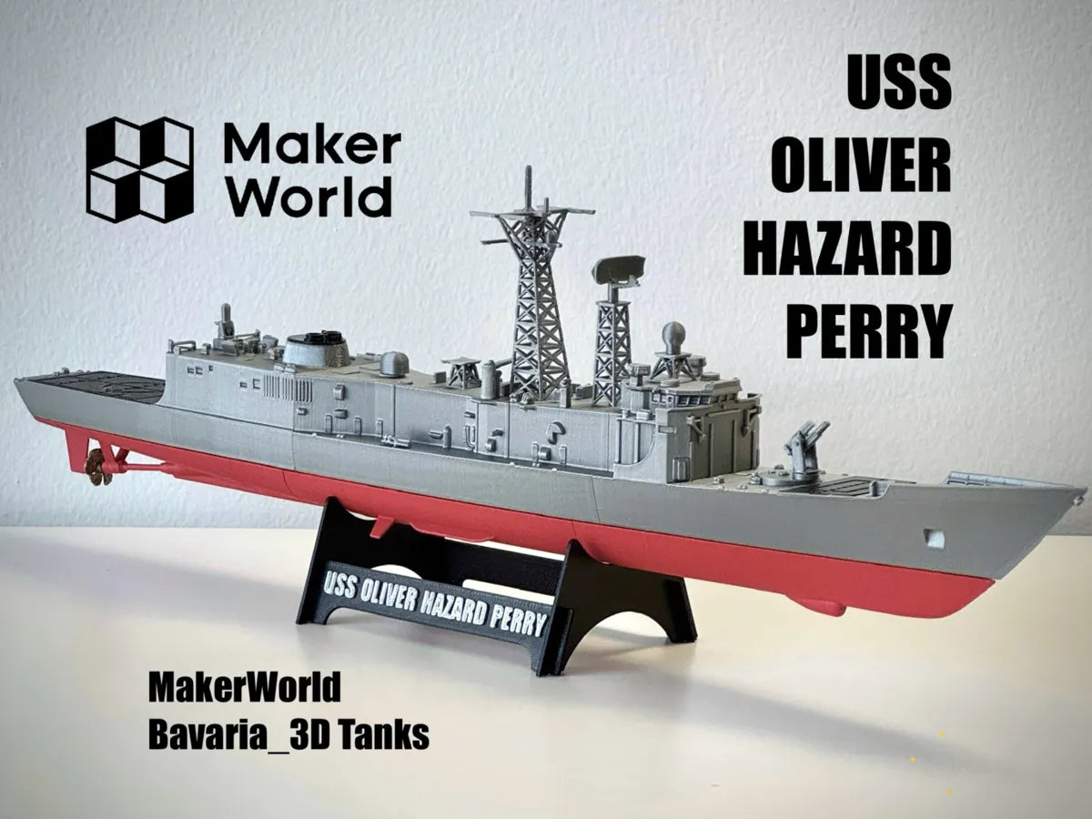 USS Perry Sınıfı Güdümlü Füze Fırkateyni 1:350 Ölçek – 3D Baskı Koleksiyon Gemi Maketi