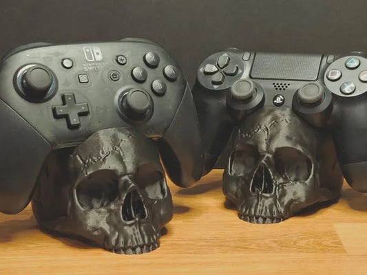 3D Baskı Kafatası Oyun Kolu Standı | PS5, PS4, Xbox ve Switch Controller Tutucu | Oyuncu Masa Aksesuarı