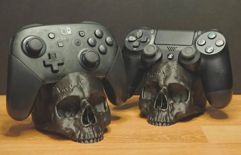 3D Baskı Kafatası Oyun Kolu Standı | PS5, PS4, Xbox ve Switch Controller Tutucu | Oyuncu Masa Aksesuarı