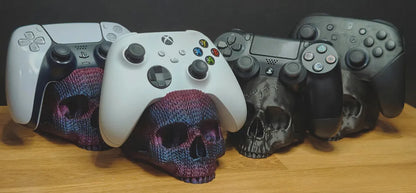 3D Baskı Kafatası Oyun Kolu Standı | PS5, PS4, Xbox ve Switch Controller Tutucu | Oyuncu Masa Aksesuarı