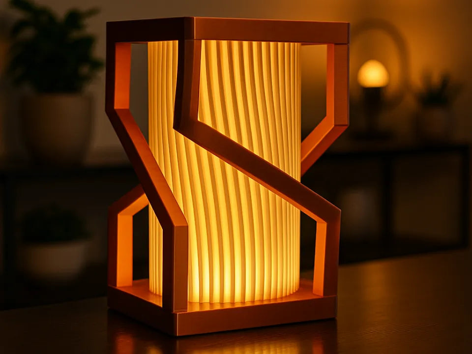 Modern Copper LED Lamp – Modern Bakır Görünümlü 3D Baskı LED Lamba
