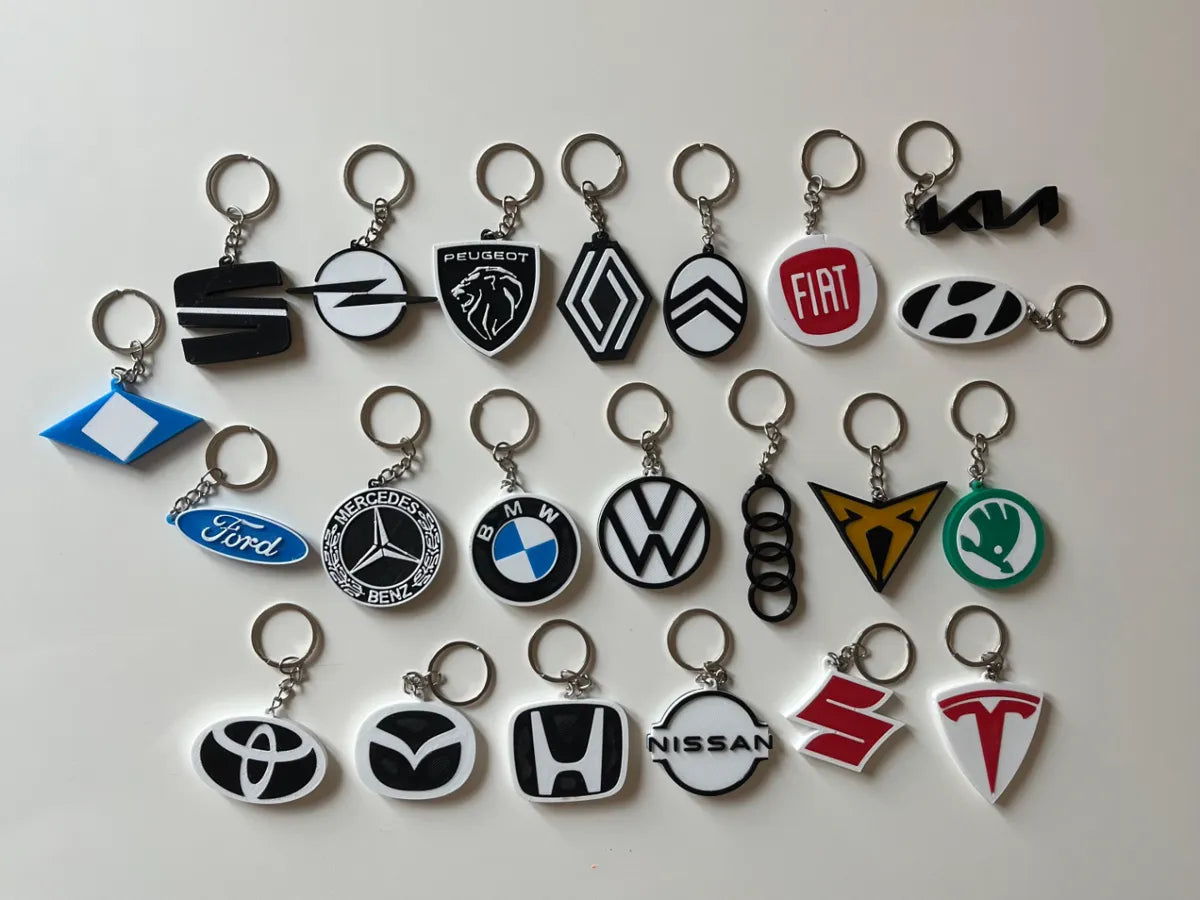 3D Baskı Araba Logo Anahtarlık | Çift Taraflı Otomobil Marka Anahtarlığı | Kişiye Özel Araç Aksesuarı
