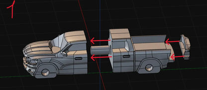 Büyük Boy R1500 Pickup Truck Model Kiti | 1:43 Ölçekli 3D Baskı Pickup Kamyonet Maketi