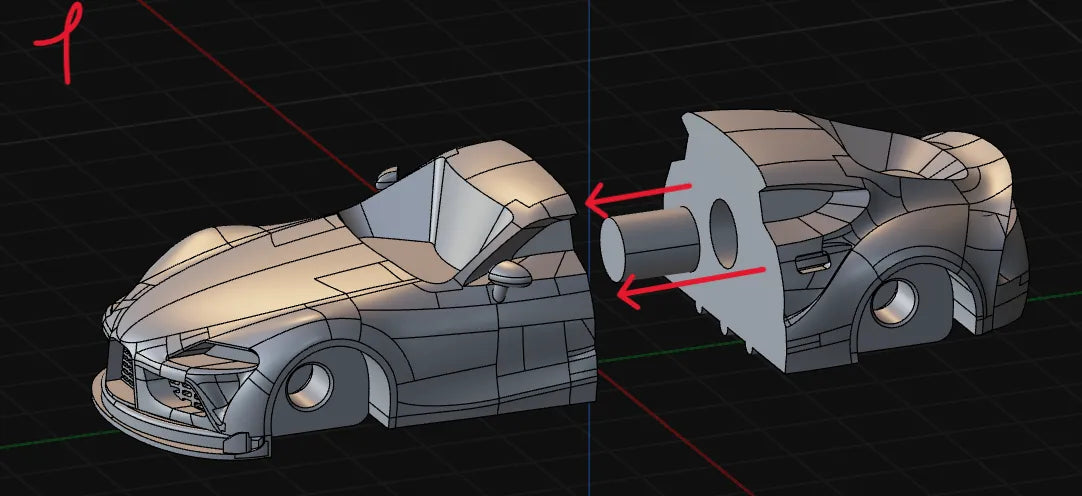 Büyük Boy Supra GT4 Model Kiti | 1:43 Ölçekli 3D Baskı Yarış Otomobili Maketi
