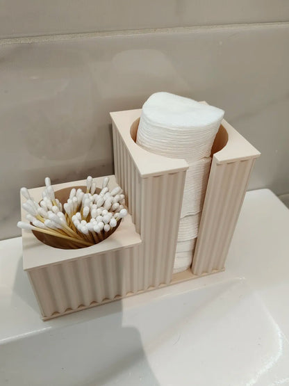 Pamuk ve Kulak Çubuğu Organizeri – Minimalist Banyo Düzenleyici