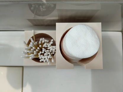 Pamuk ve Kulak Çubuğu Organizeri – Minimalist Banyo Düzenleyici
