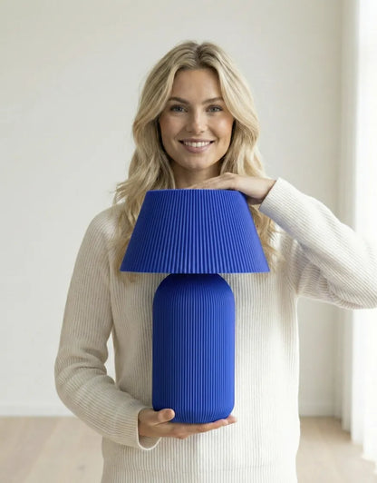 Nordic Ribbed Lamp E27 &amp; E26 – Parametrik Delikli Dekoratif Masa Lambası