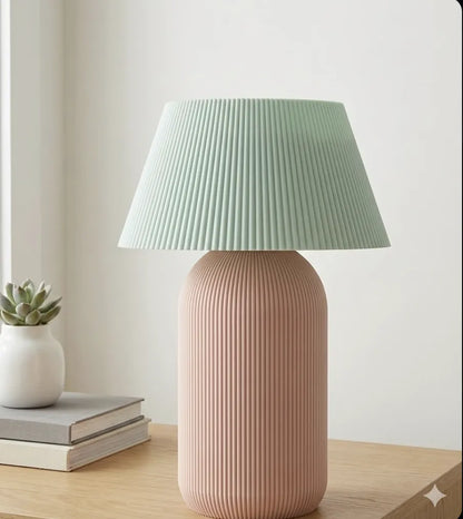 Nordic Ribbed Lamp E27 &amp; E26 – Parametrik Delikli Dekoratif Masa Lambası