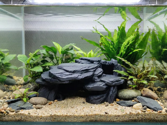 Doğal Kayrak Kaya Mağarası | Akvaryum ve Teraryum İçin 3D Baskı Saklanma Alanı (15 × 12 × 6 cm)