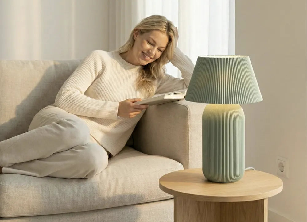 Nordic Ribbed Lamp E27 &amp; E26 – Parametrik Delikli Dekoratif Masa Lambası