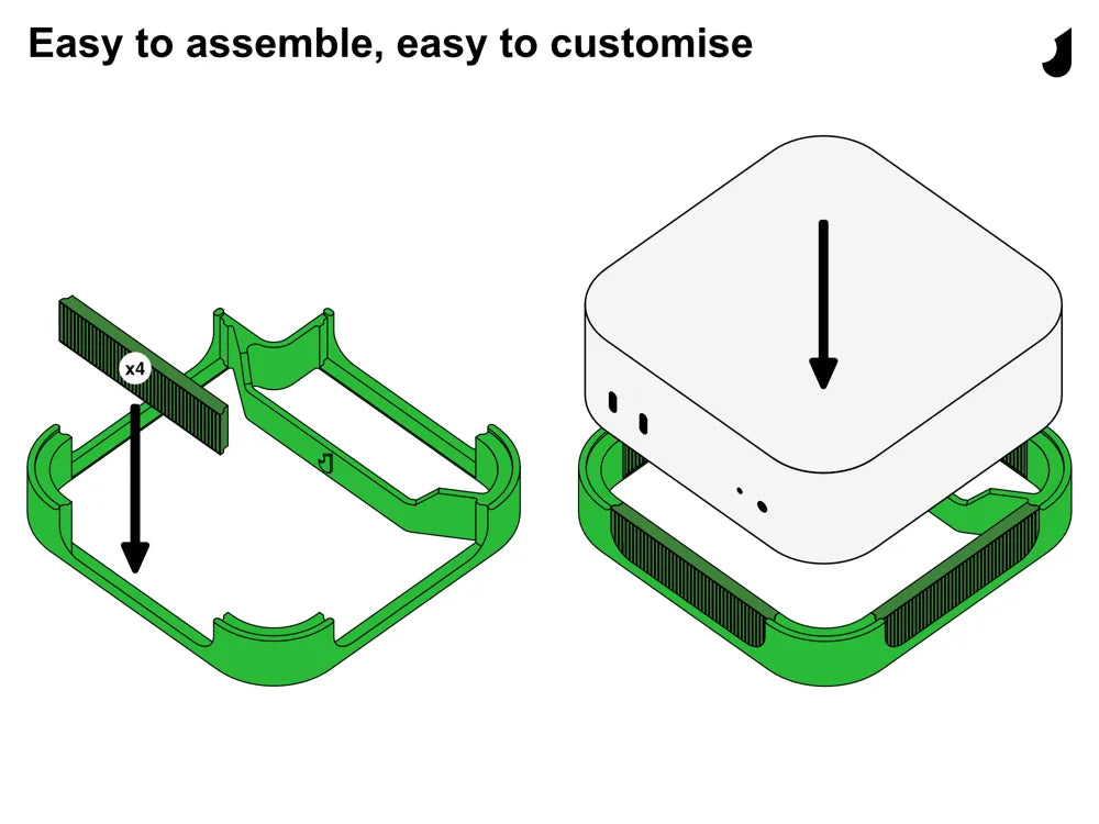 Mac Mini Air Dock – Koruyucu Havalandırmalı Masaüstü Standı