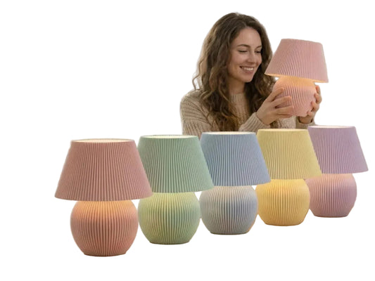 Mushroom Ribbed LED Masa Lambası – Modern İskandinav Tasarımlı Dekoratif LED Lamba