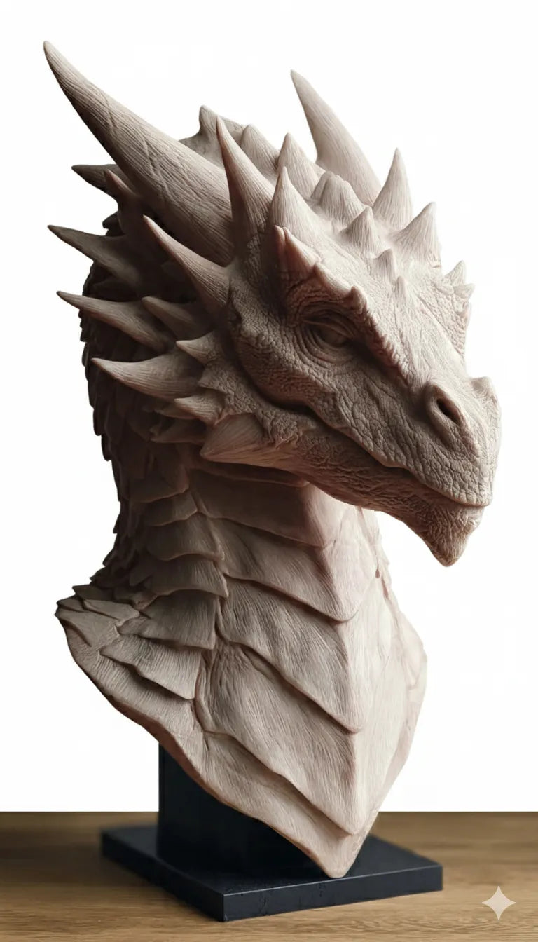 Majestic Dragon Head Bust – Ejderha Başı Büst Figürü 30 cm