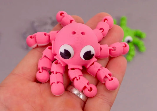 Hareketli Flexy Ahtapot Anahtarlık – 3D Baskı Fidget Oyuncak