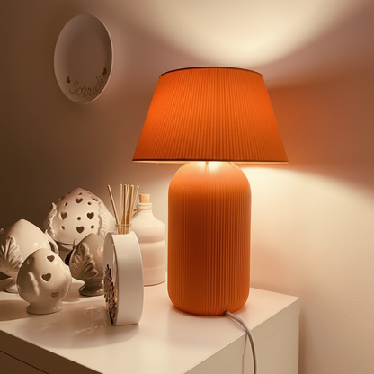 Nordic Ribbed Lamp E27 &amp; E26 – Parametrik Delikli Dekoratif Masa Lambası