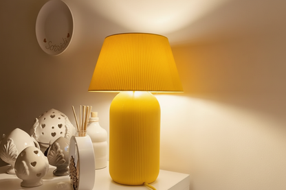 Nordic Ribbed Lamp E27 &amp; E26 – Parametrik Delikli Dekoratif Masa Lambası