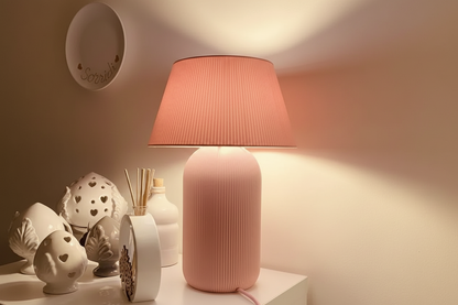 Nordic Ribbed Lamp E27 &amp; E26 – Parametrik Delikli Dekoratif Masa Lambası