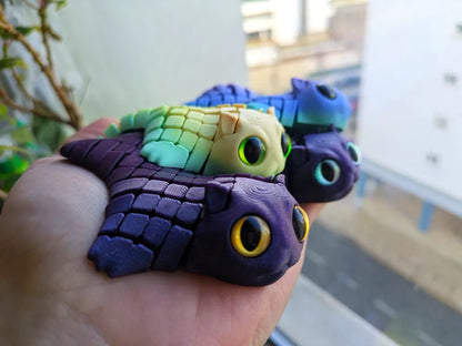 Sevimli Hareketli Kedi Figürü (Flexi) | Esnek 3D Baskı Oyuncak