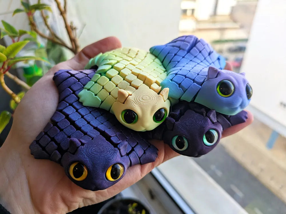 Sevimli Hareketli Kedi Figürü (Flexi) | Esnek 3D Baskı Oyuncak