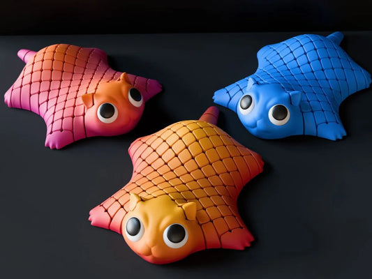 Sevimli Hareketli Kedi Figürü (Flexi) | Esnek 3D Baskı Oyuncak