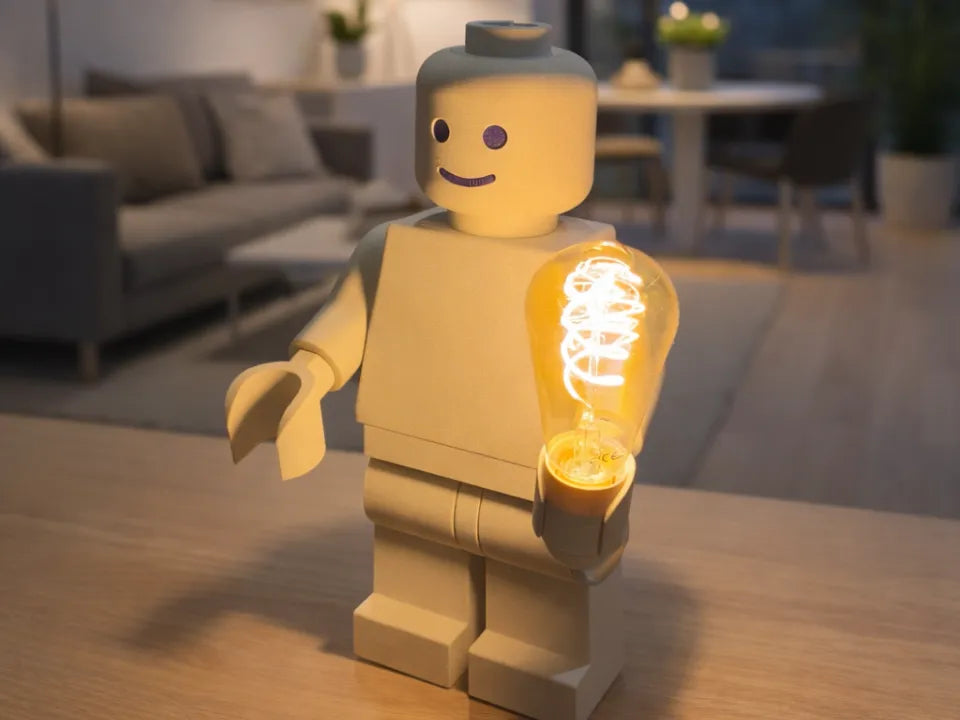 Brickman Lamp – Modüler Karakter Tasarımlı Dekoratif Masa Lambası | E27 Uyumlu Modern Ambiyans Aydınlatması