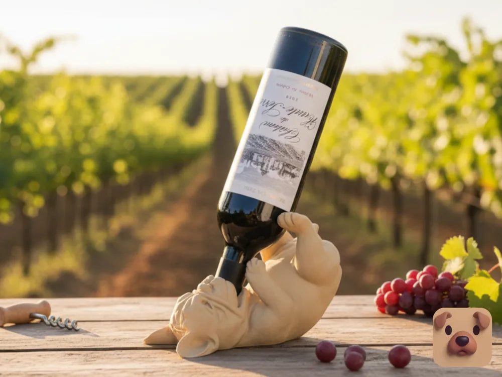 French Bulldog Wine Bottle Holder – French Bulldog Tasarımlı Şarap Şişesi Standı