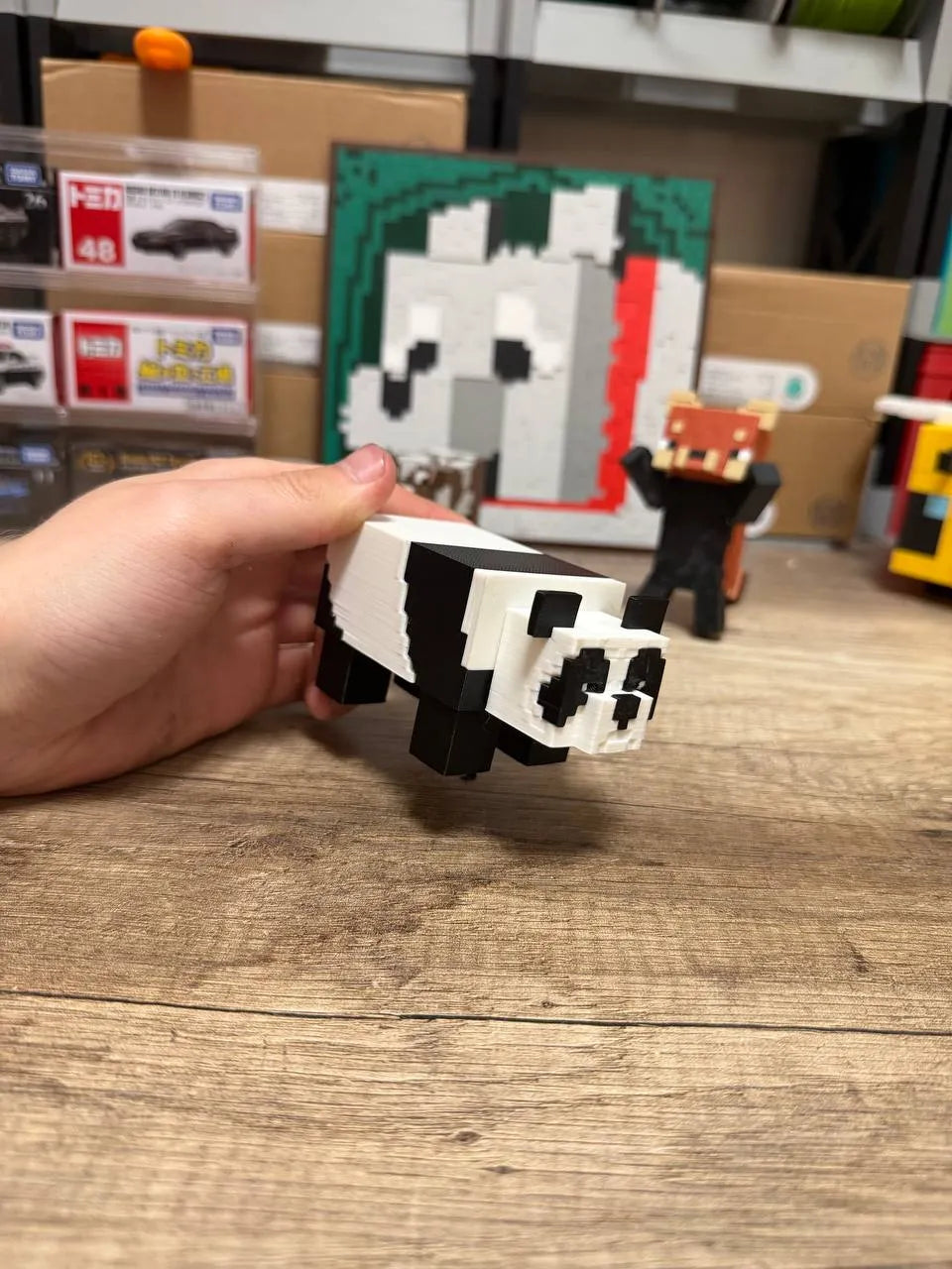 Minecraft Esintili Panda Figürü