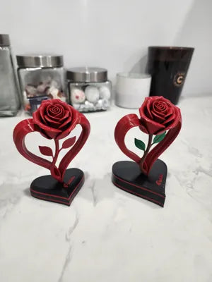 Sonsuz Gül Kalbi | Dekoratif 3D Baskı Eternal Rose Heart