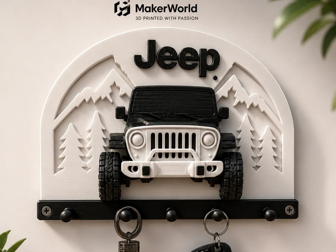 Jeep Temalı Anahtarlık Askılığı – Off-Road Duvar Tipi Anahtar Düzenleyici