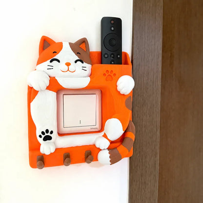 Sevimli Kedi Temalı Kumanda ve Anahtar Organizer