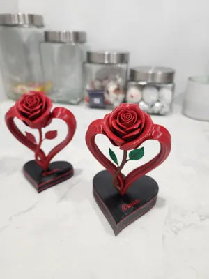 Sonsuz Gül Kalbi | Dekoratif 3D Baskı Eternal Rose Heart