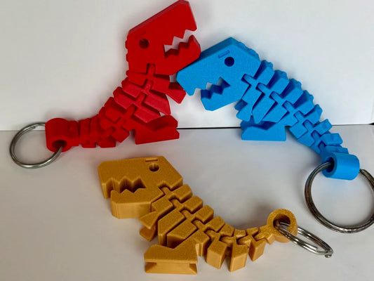 Flexi Rex Anahtarlık – Hareketli 3D Baskı Dinozor Anahtarlık