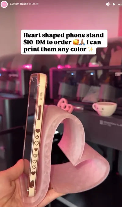 Kalp Telefon Standı | Dekoratif 3D Baskı Akıllı Telefon Tutucu
