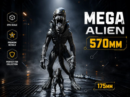 Alien Xenomorph Inspired Figure – 570 mm ve 175 mm Dekoratif Koleksiyon Figürü