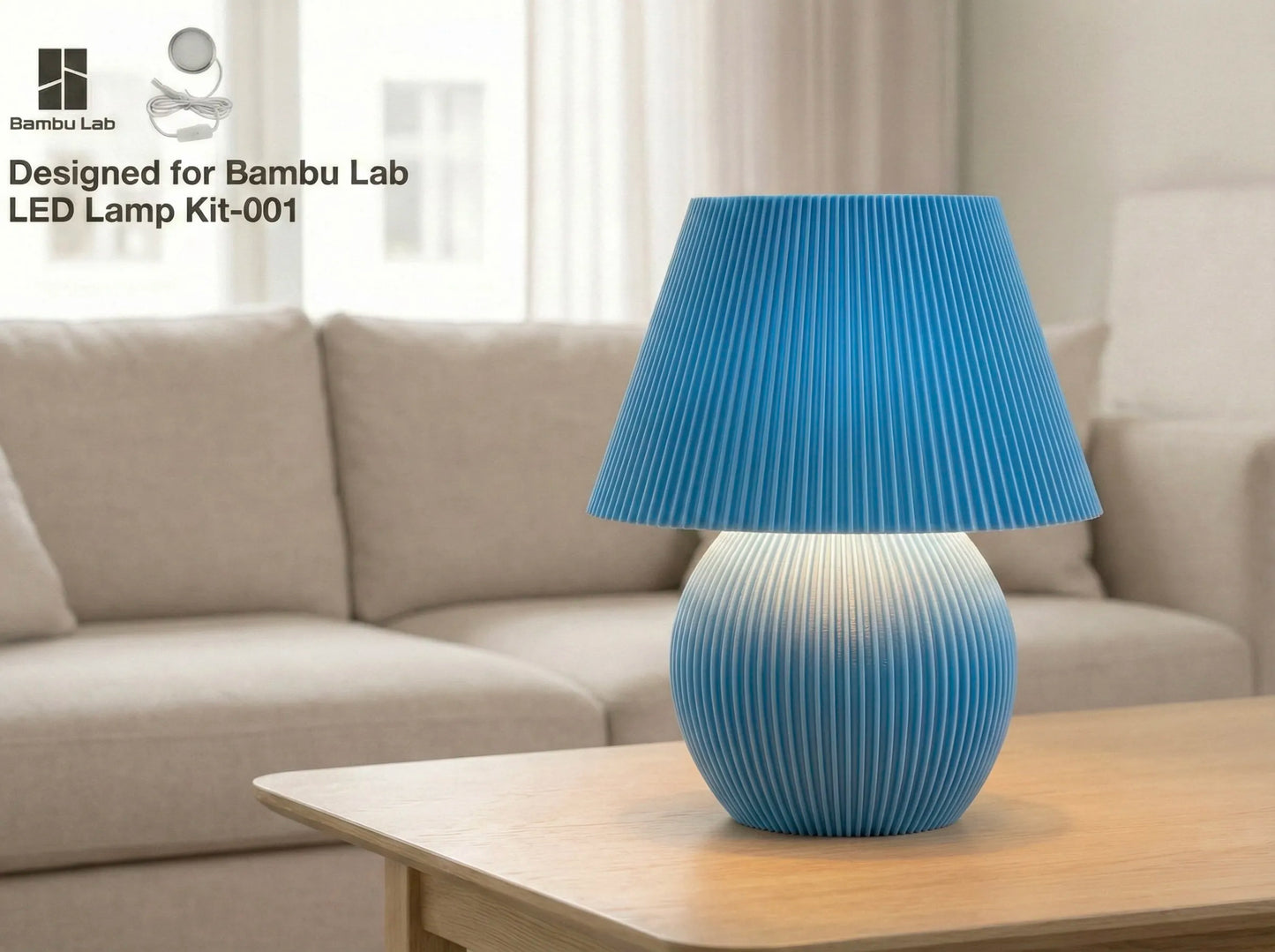 Mushroom Ribbed LED Masa Lambası – Modern İskandinav Tasarımlı Dekoratif LED Lamba
