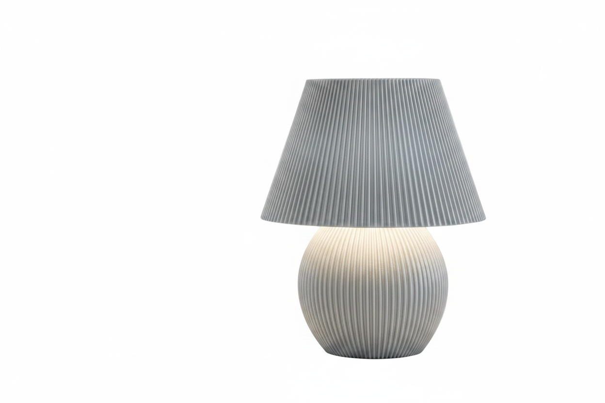 Mushroom Ribbed LED Masa Lambası – Modern İskandinav Tasarımlı Dekoratif LED Lamba