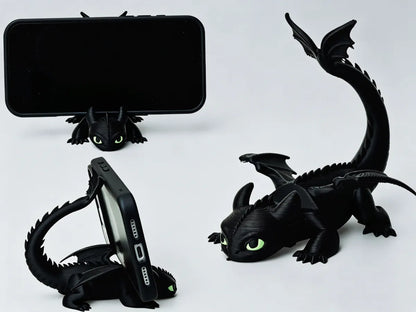 3D Baskı Ejderha Telefon Standı | Dekoratif Masaüstü Telefon Tutucu | Fantastik Karakter Figürü